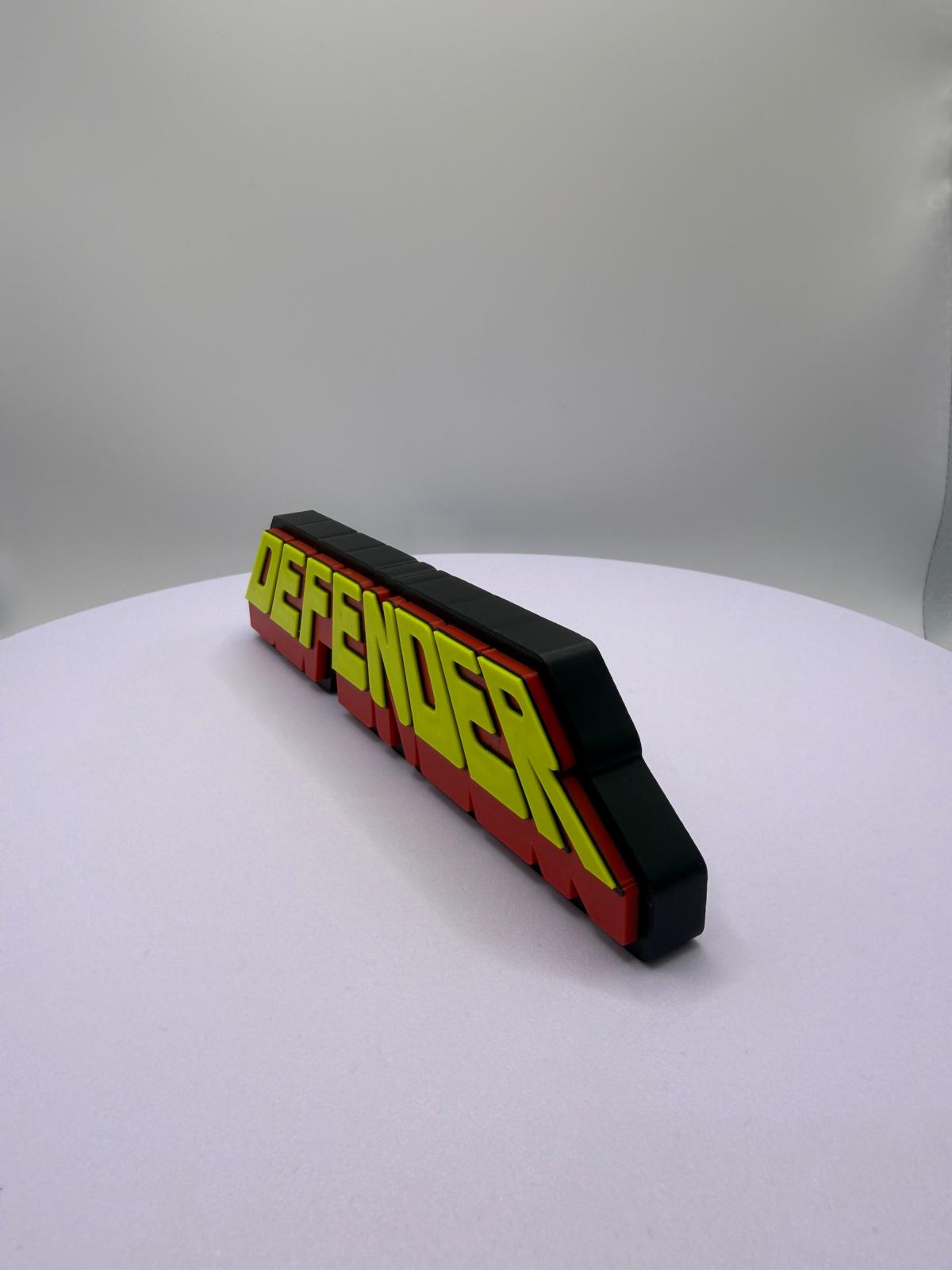 Decorative Original Defender Gaming logo Retro Sign Display