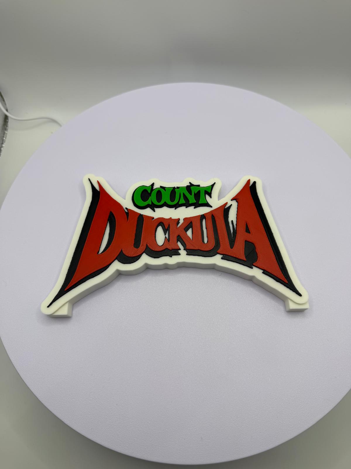 Decorative Count Duckula Logo 3D Print Display Self Standing