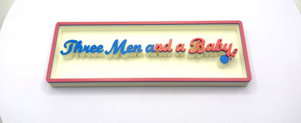 Decorative Three Men And A Baby Box Film Logo Sign Display Cinema s17.5cm L 22cm