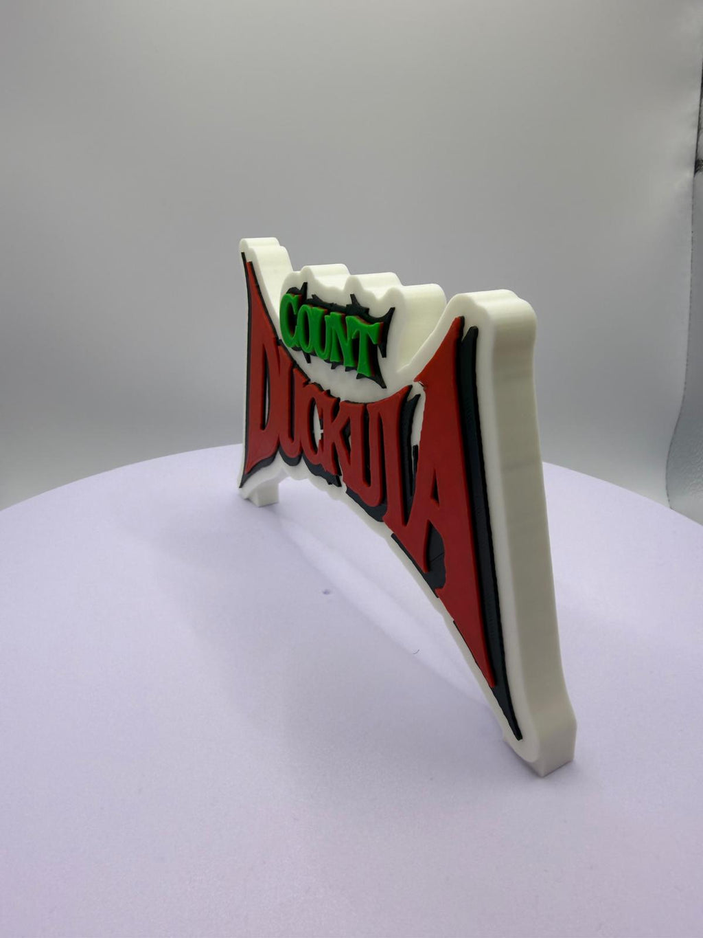 Decorative Count Duckula Logo 3D Print Display Self Standing