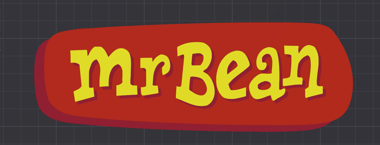 Decorative Mr Bean Animated TV Show Logo 3d Print Self Standing