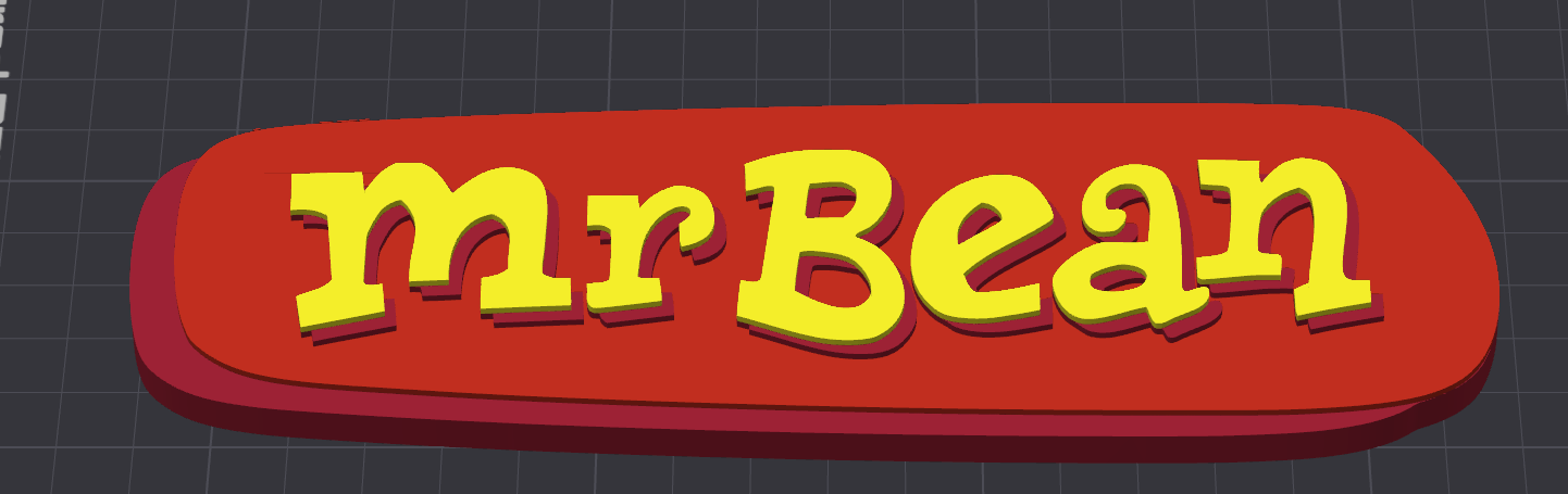 Decorative Mr Bean Animated TV Show Logo 3d Print Self Standing