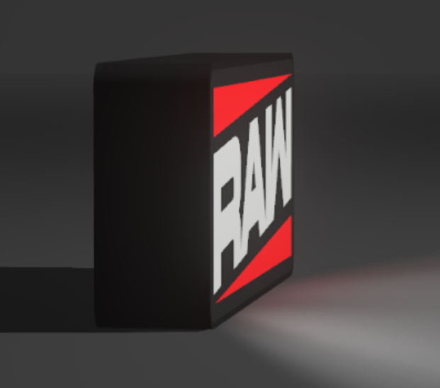 Decorative WWE RAW LED Lightbox Sign USB Powered Mancave Wrestling Room