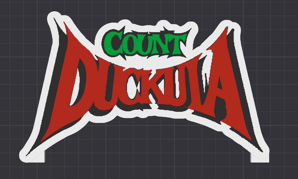 Decorative Count Duckula Logo 3D Print Display Self Standing