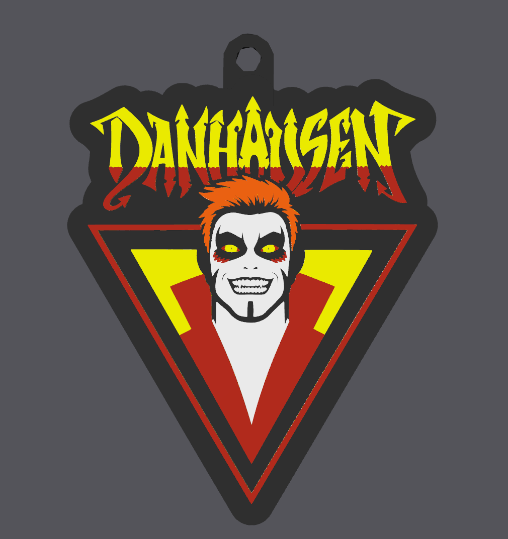 Wrestler Keyring Danhausen Logo Keychain Included Keys Sign Display Wrestling