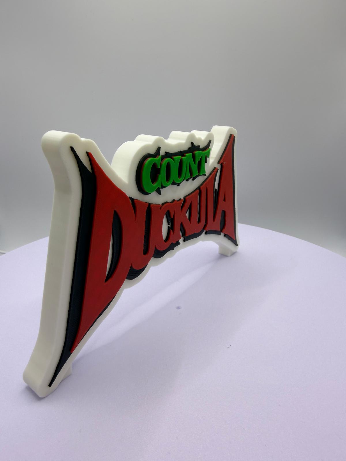 Decorative Count Duckula Logo 3D Print Display Self Standing