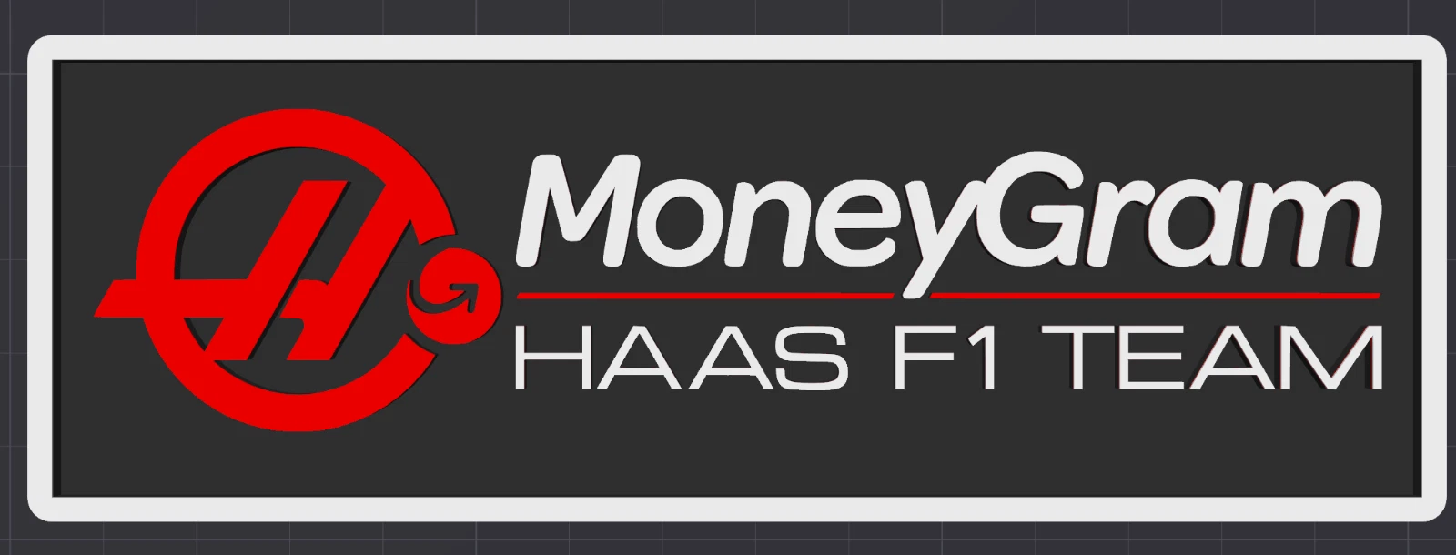 Decorative Haas F1 Formula 1 Speed Champions Box Logo Sign Display Motorsport