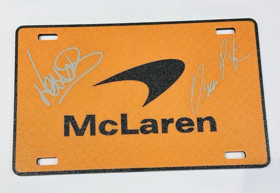 Decorative F1 Formula 1 McLaren Wall Plaque Lando Norris Oscar Piastri Sign