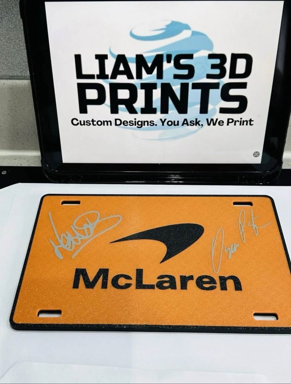 Decorative F1 Formula 1 McLaren Wall Plaque Lando Norris Oscar Piastri Sign