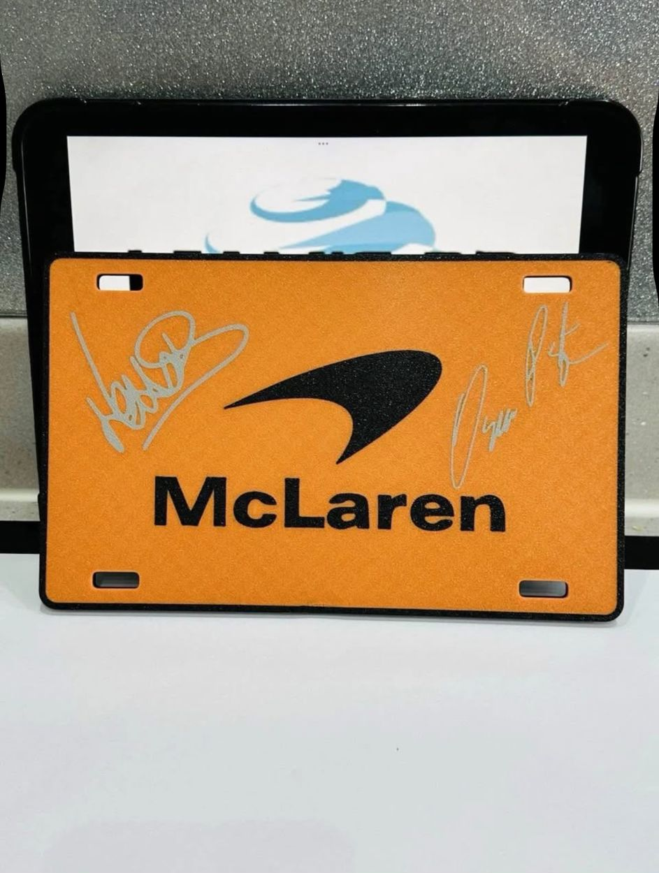 Decorative F1 Formula 1 McLaren Wall Plaque Lando Norris Oscar Piastri Sign
