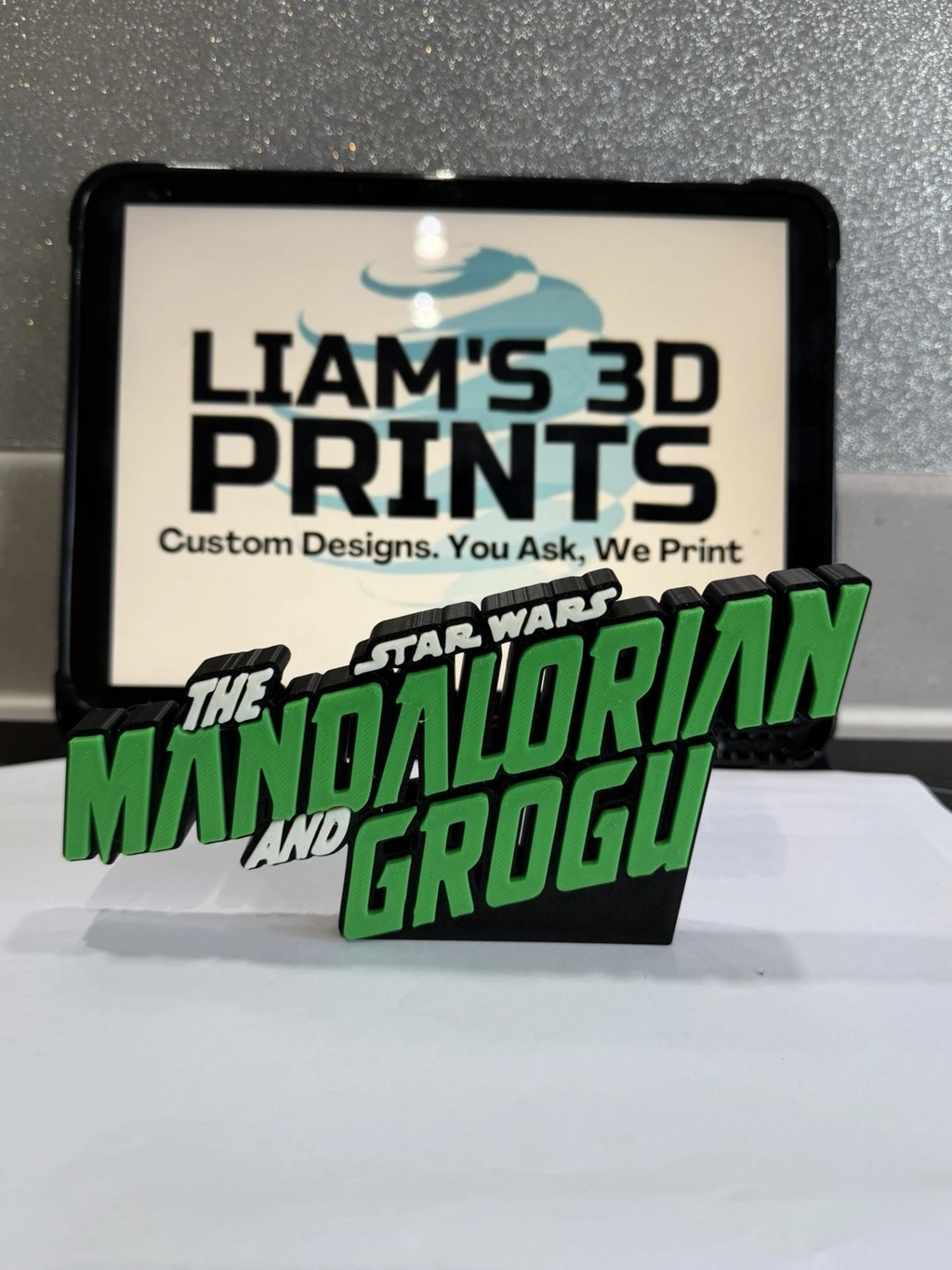 Decorative STAR WARS Mandalorian and Grogu self standing logo pops Sign Disney