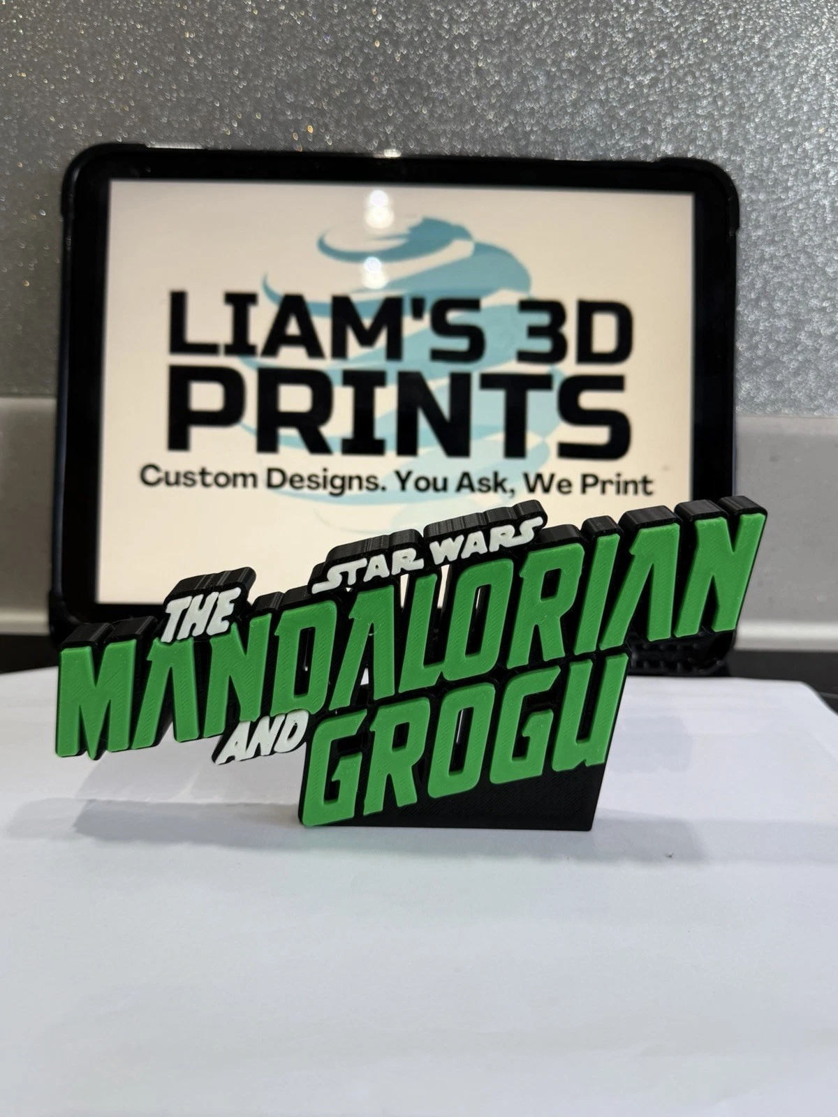 Decorative STAR WARS Mandalorian and Grogu self standing logo pops Sign Disney