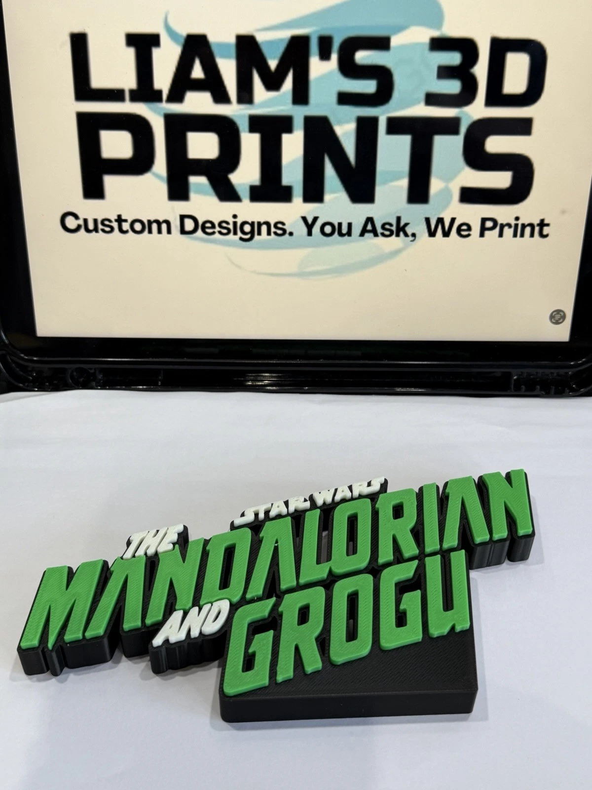 Decorative STAR WARS Mandalorian and Grogu self standing logo pops Sign Disney