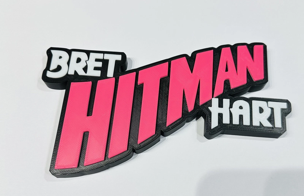 Decorative Bret Hitman Hart Wording Logo Room Sign Display Wrestling wwf wwe