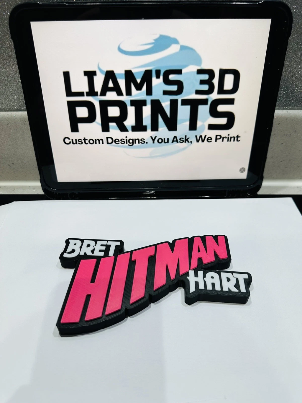 Decorative Bret Hitman Hart Wording Logo Room Sign Display Wrestling wwf wwe