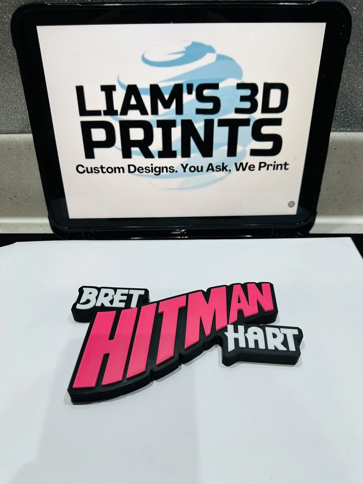 Decorative Bret Hitman Hart Wording Logo Room Sign Display Wrestling wwf wwe