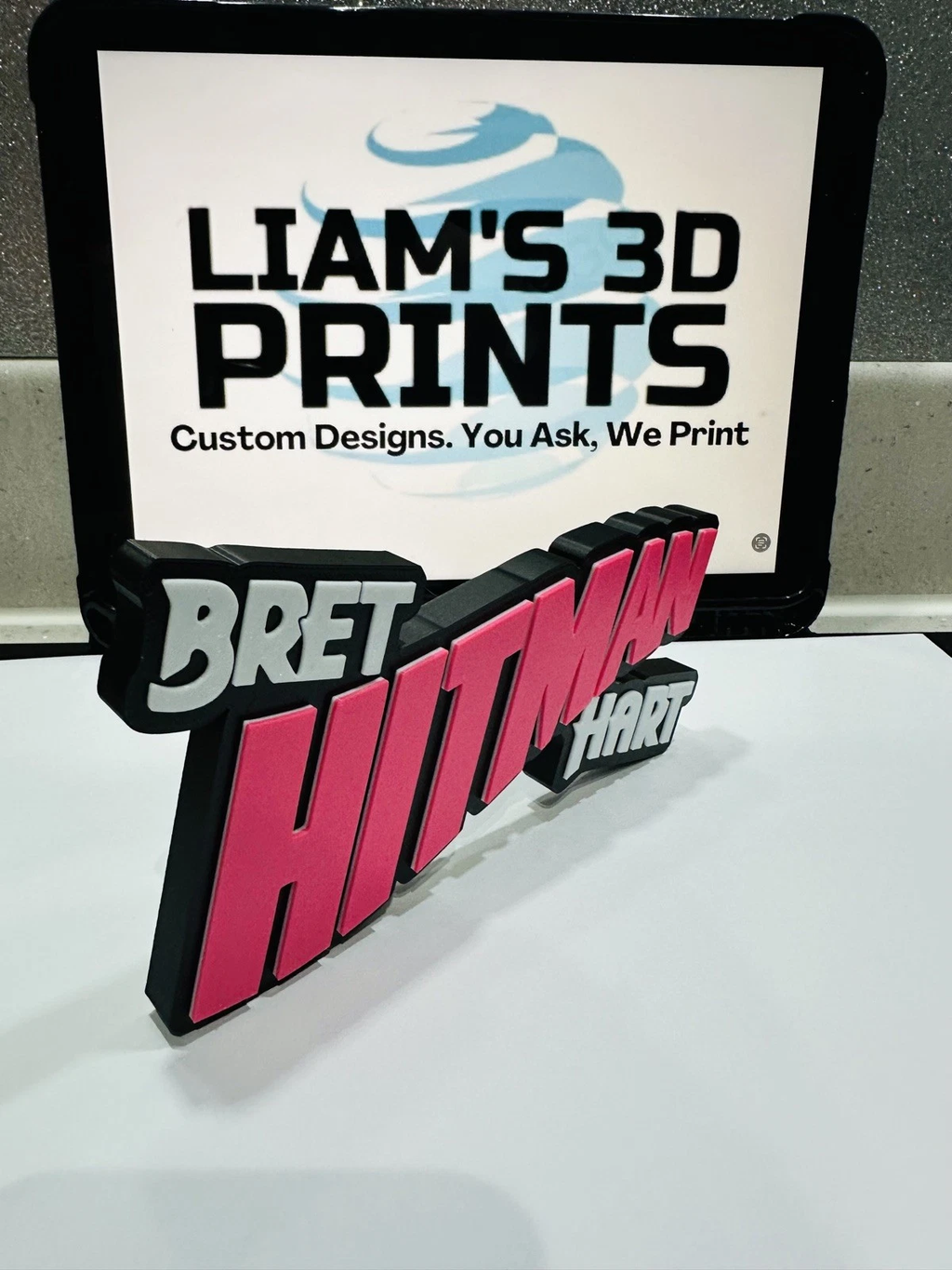 Decorative Bret Hitman Hart Wording Logo Room Sign Display Wrestling wwf wwe