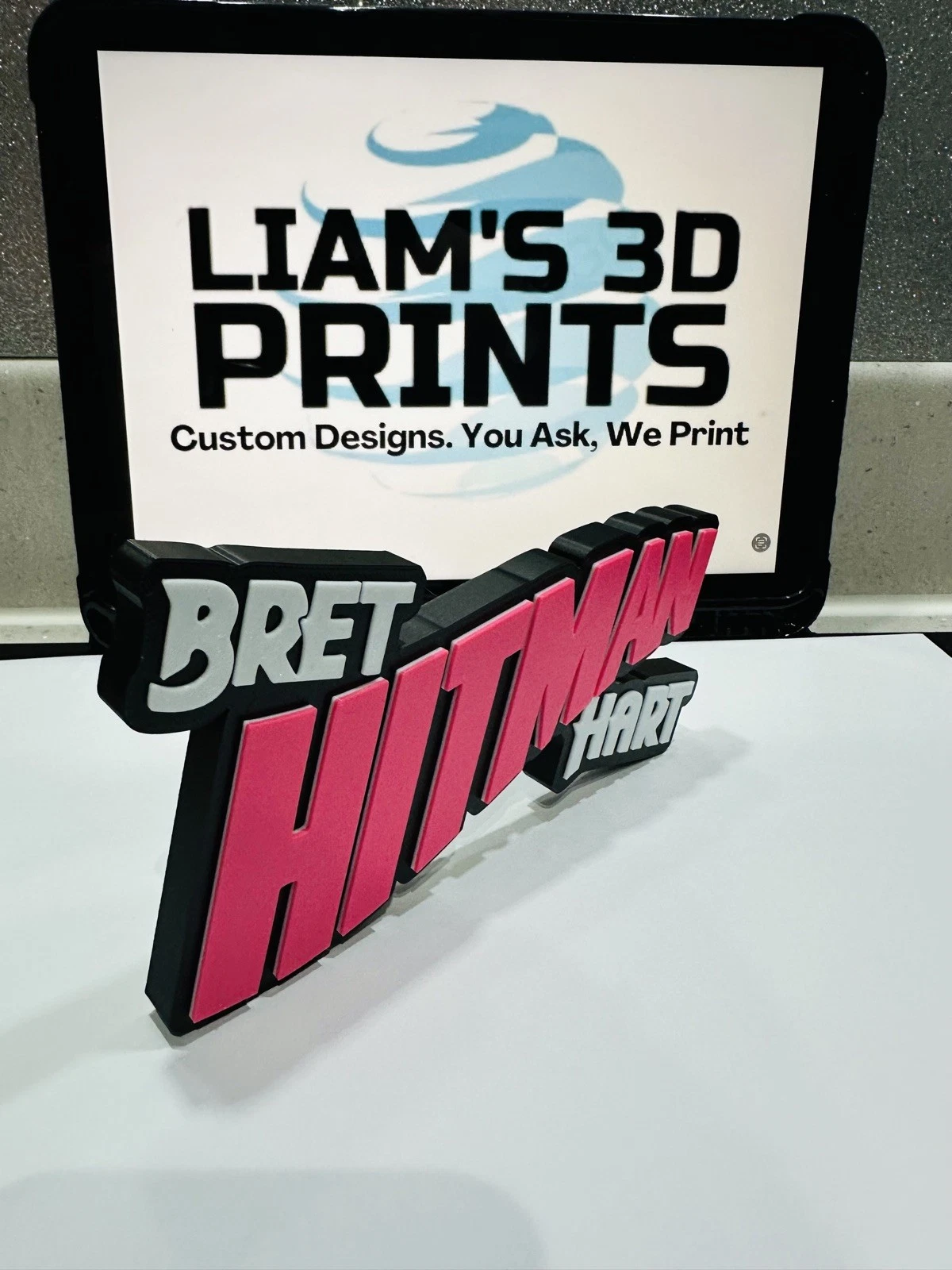 Decorative Bret Hitman Hart Wording Logo Room Sign Display Wrestling wwf wwe