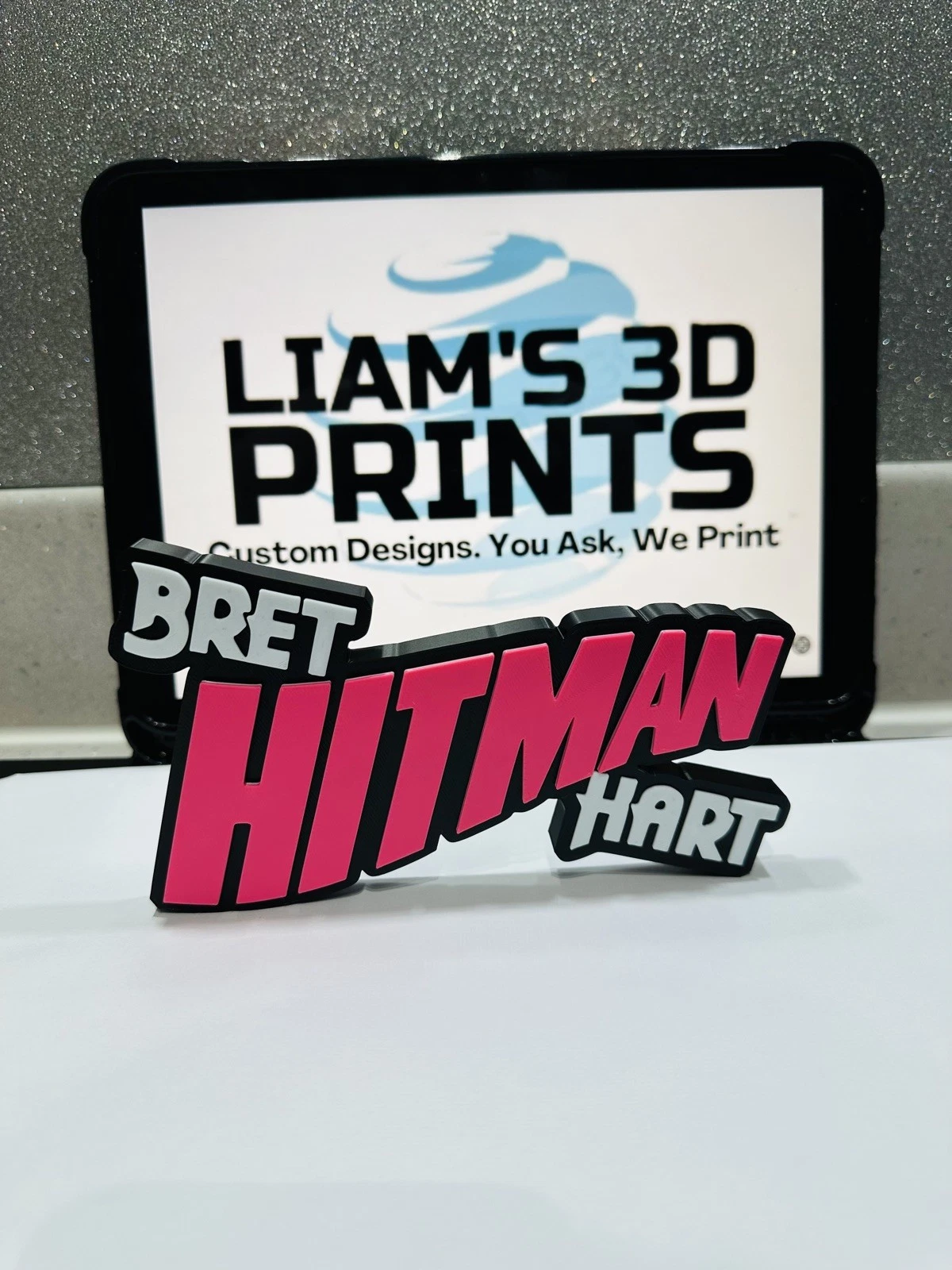 Decorative Bret Hitman Hart Wording Logo Room Sign Display Wrestling wwf wwe