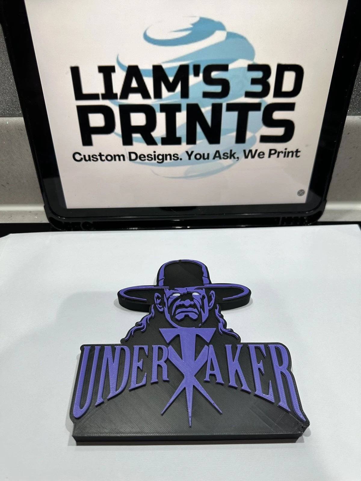 Decorative WWE WWF Undertaker Self Standing Logo Room Sign Display Wrestling