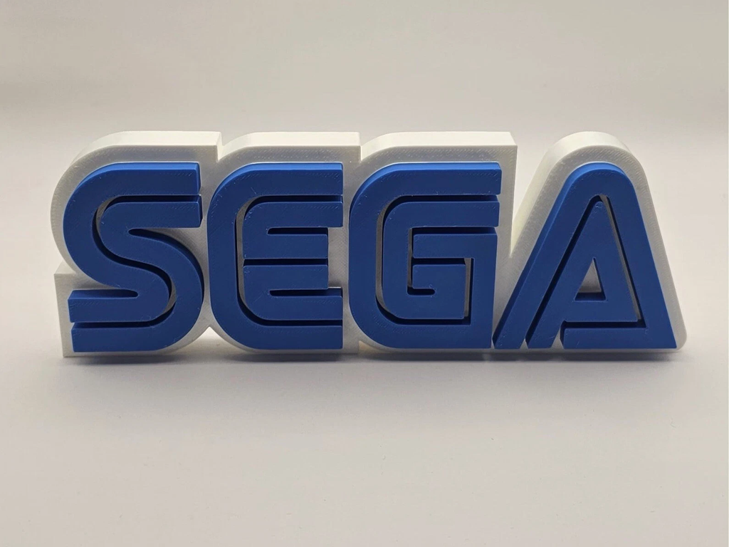 Decorative Sega Logo Self Standing Gaming Sonic 3D Print Retro Console Shelf