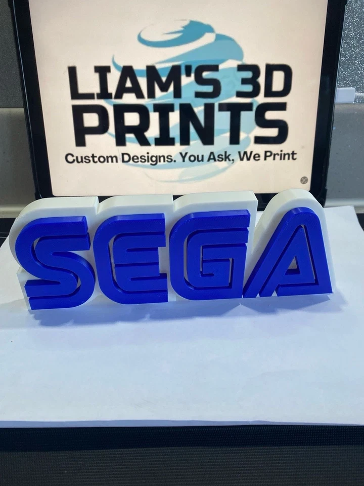 Decorative Sega Logo Self Standing Gaming Sonic 3D Print Retro Console Shelf