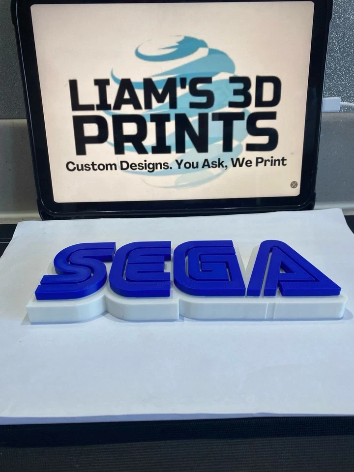 Decorative Sega Logo Self Standing Gaming Sonic 3D Print Retro Console Shelf