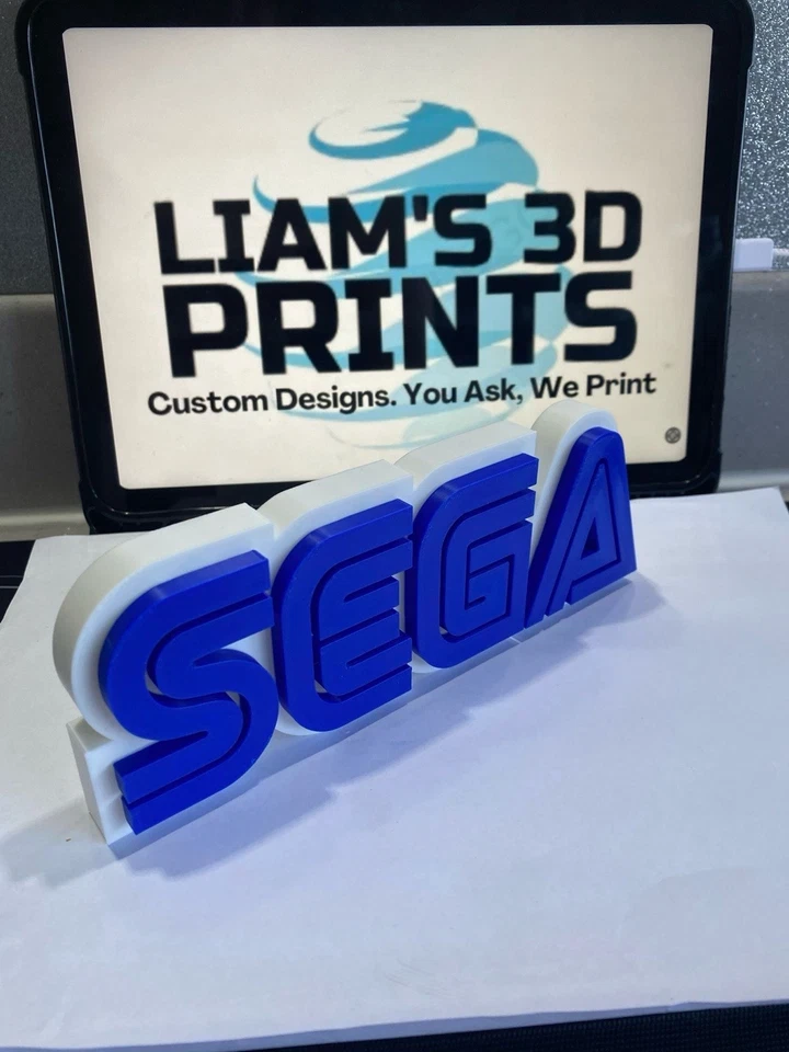 Decorative Sega Logo Self Standing Gaming Sonic 3D Print Retro Console Shelf