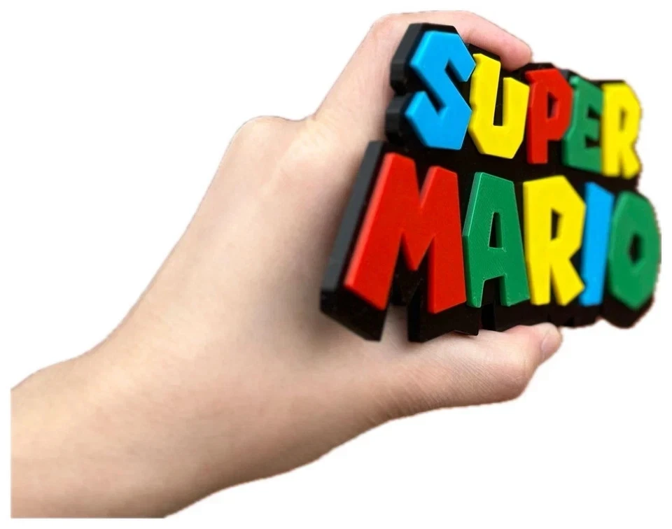 Decorative Nintendo Super Mario Logo Character Wall Display 3D Print 2 Sizes