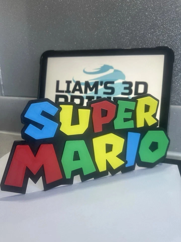 Decorative Nintendo Super Mario Logo Character Wall Display 3D Print 2 Sizes