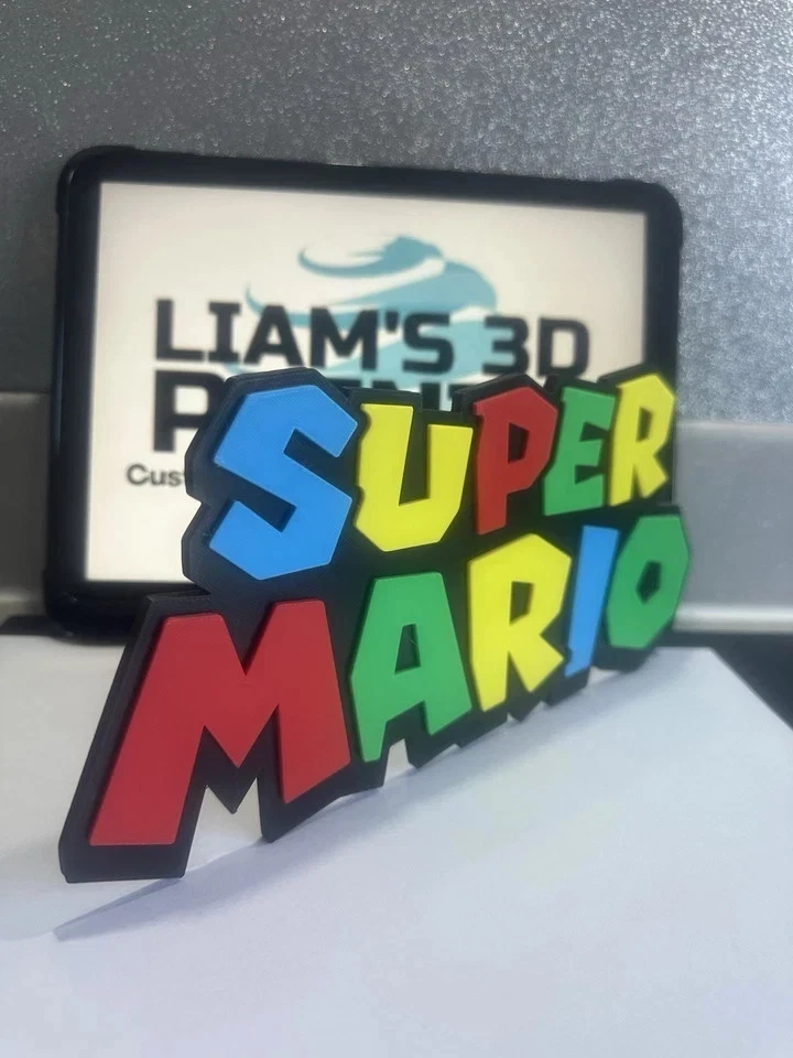 Decorative Nintendo Super Mario Logo Character Wall Display 3D Print 2 Sizes