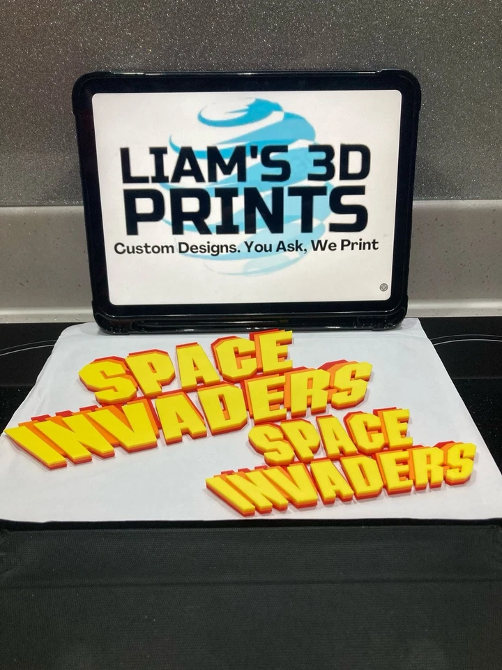 Decorative Space Invaders logo Sign Display two sizes small 16cm Large 25cm