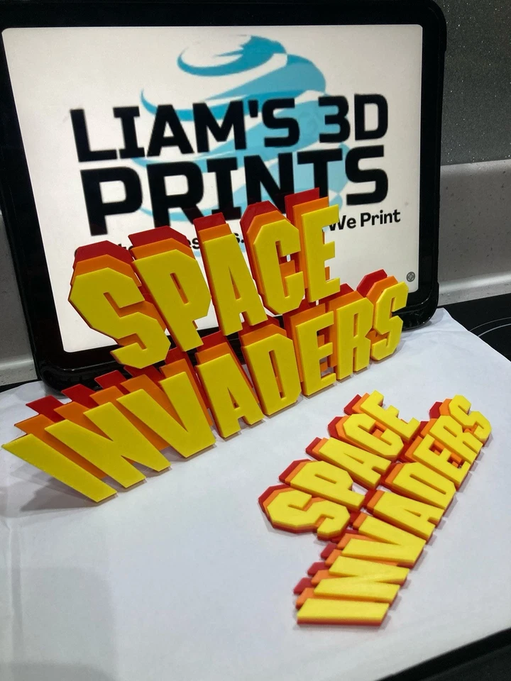 Decorative Space Invaders logo Sign Display two sizes small 16cm Large 25cm