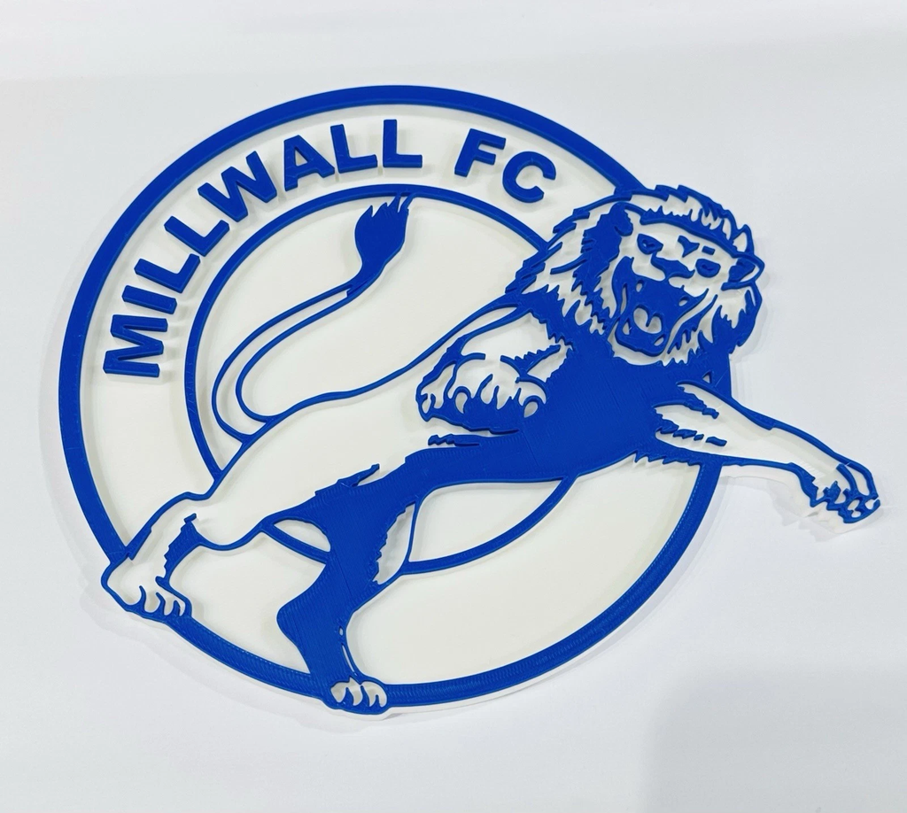 Decorative Millwall FC Football Team Logo Crest Wall Plaque 3D Print