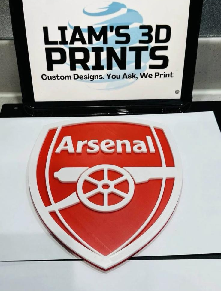 Decorative Arsenal FC Football Team Logo Crest Wall Plaque 3D Print