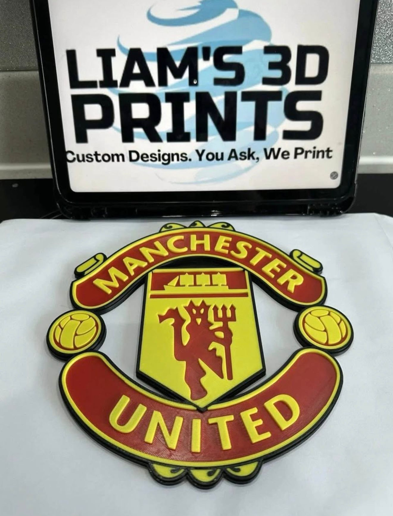 Decorative Manchester United Football Team Logo Crest Wall Plaque 3D Print
