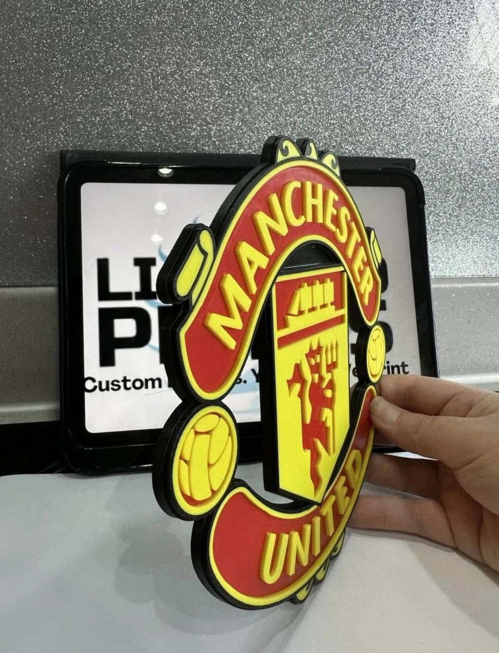 Decorative Manchester United Football Team Logo Crest Wall Plaque 3D Print