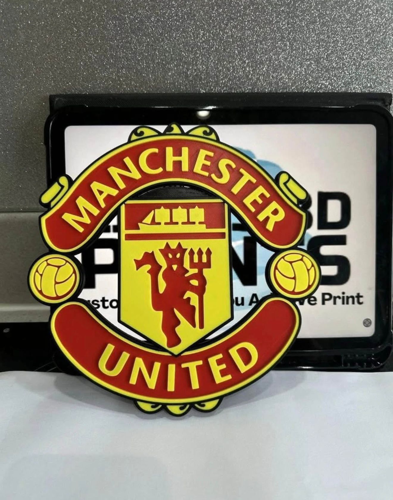 Decorative Manchester United Football Team Logo Crest Wall Plaque 3D Print