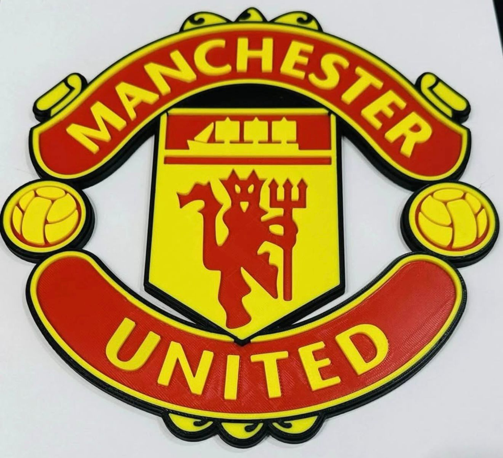Decorative Manchester United Football Team Logo Crest Wall Plaque 3D Print