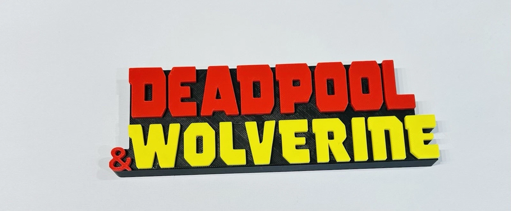 Decorative Deadpool & Wolverine Marvel logo Film Sign Display Pops Self Standing
