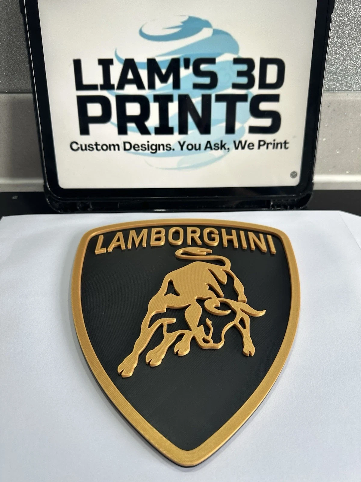 Decorative Lamborghini Cars Vehicles Manafacturer Logo Wall Plaque 3D Print