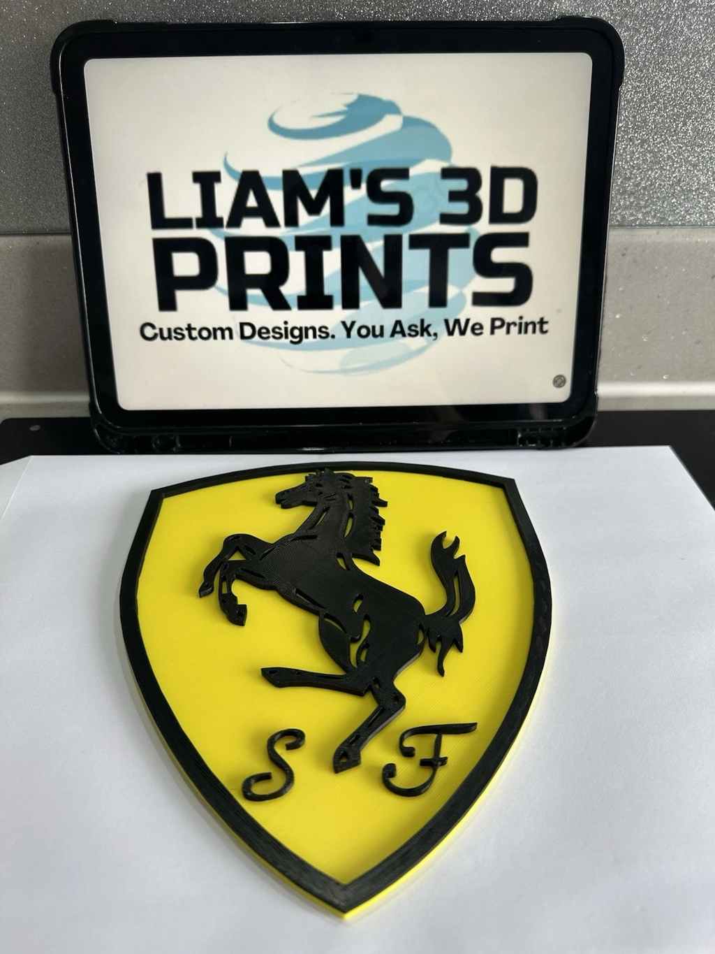 Decorative Ferrari Car Logo Room Wall Sign Mancave Garage Display