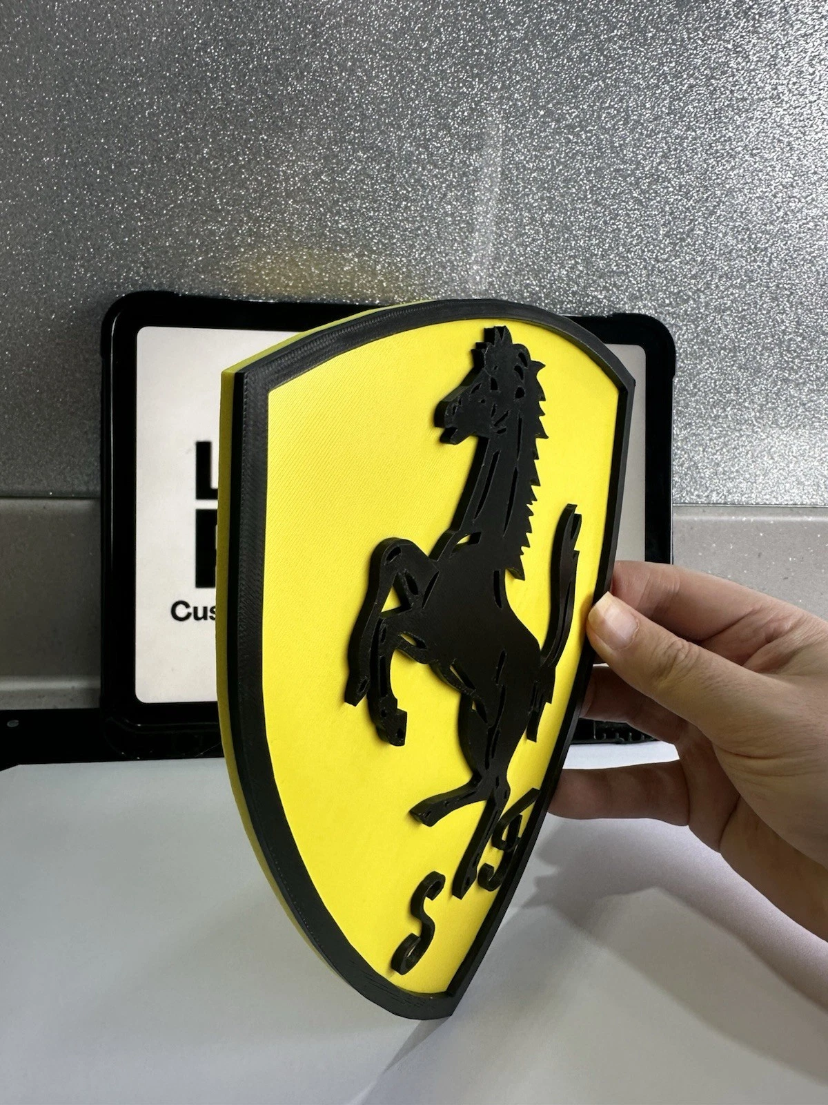 Decorative Ferrari Car Logo Room Wall Sign Mancave Garage Display
