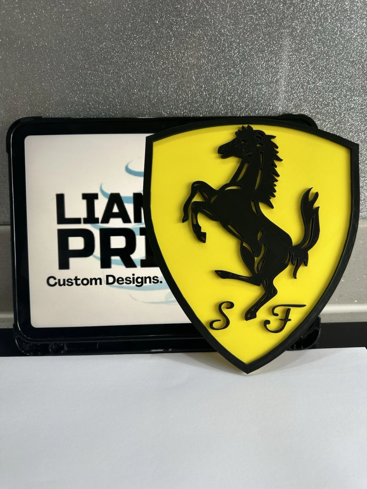 Decorative Ferrari Car Logo Room Wall Sign Mancave Garage Display