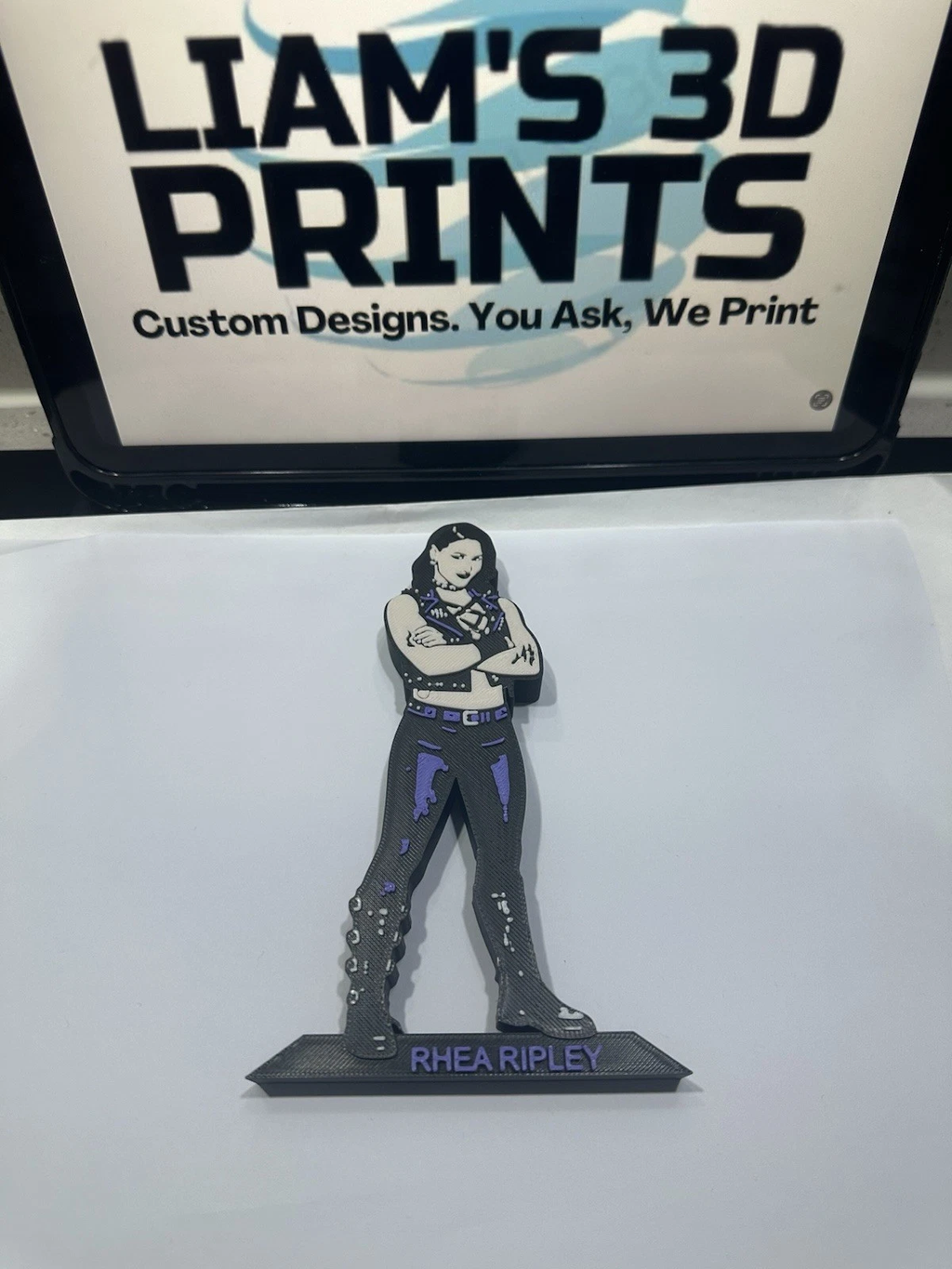 Decorative Rhea Ripley Wrestling Table Stand Room Sign Display