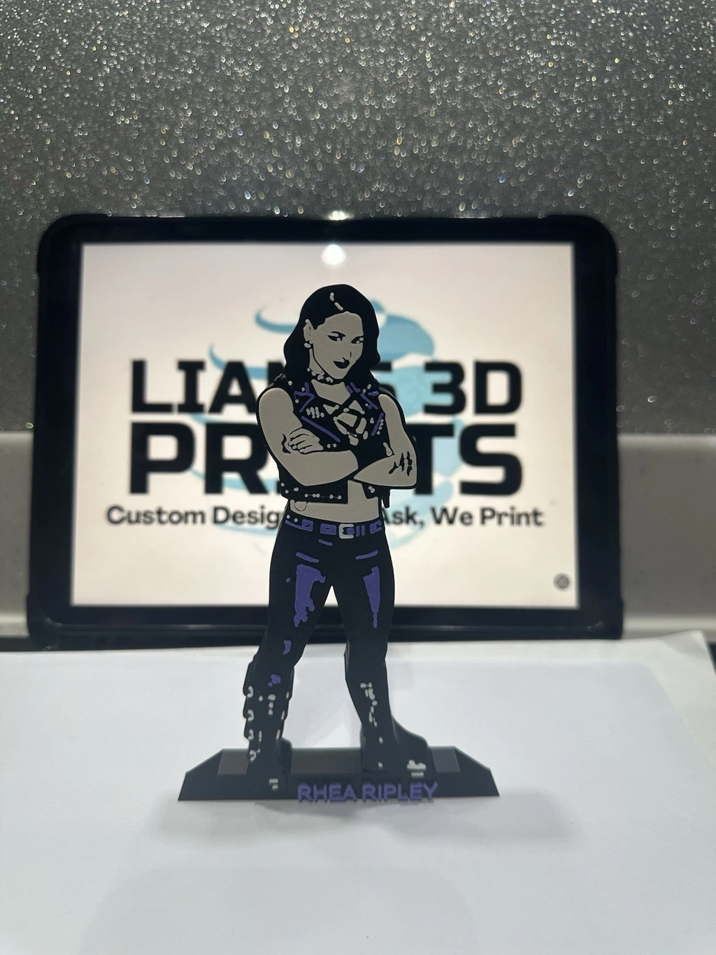 Decorative Rhea Ripley Wrestling Table Stand Room Sign Display