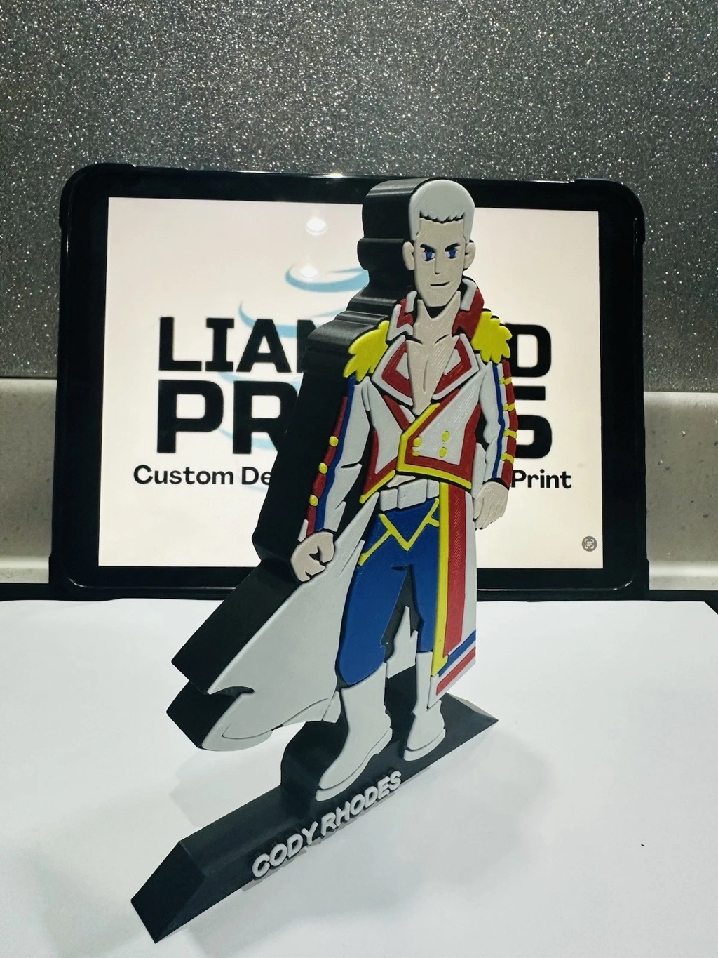 Decorative Cody Rhodes Wrestler Table Stand Room Sign Display Wrestling WWE
