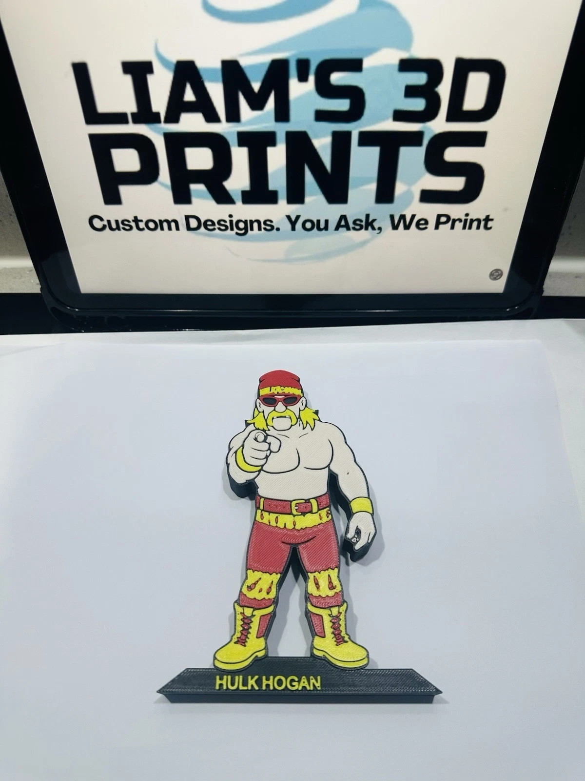Decorative Hulk Hogan Wrestling Table Stand Room Sign Display