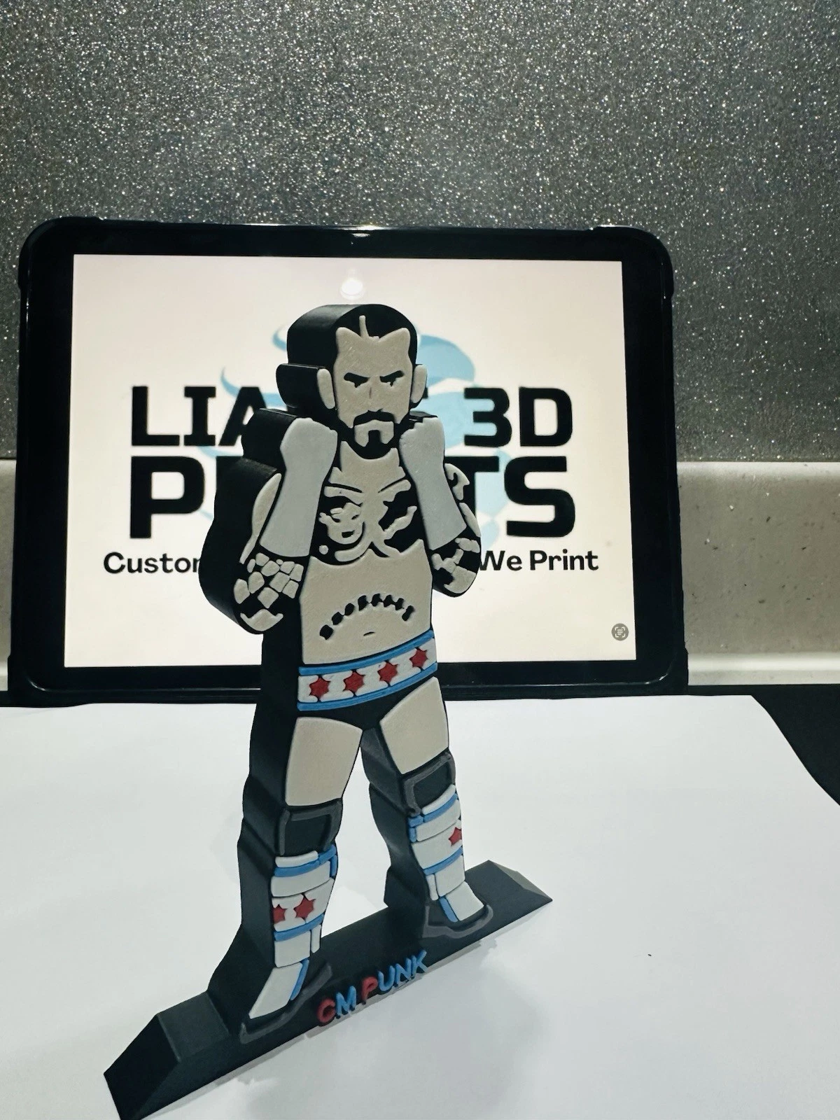 Decorative CM Punk Wrestler Table Stand Room Sign Display Wrestling WWE
