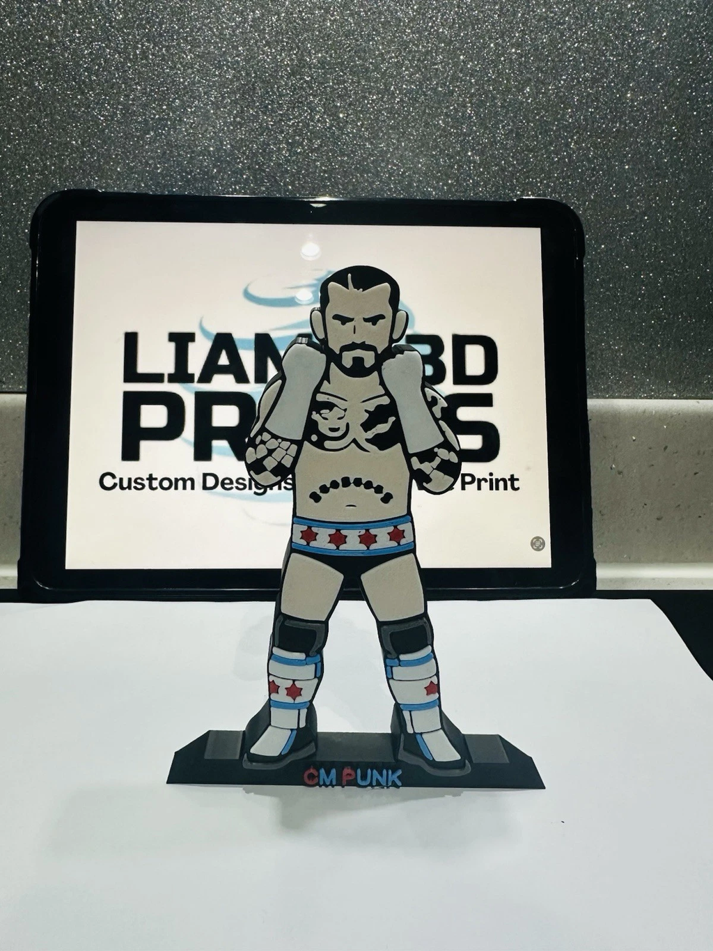 Decorative CM Punk Wrestler Table Stand Room Sign Display Wrestling WWE